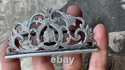 Ancienne Boucle de Ceinture en ARGENT ajouré style Rocaille entrelacs & fleurs