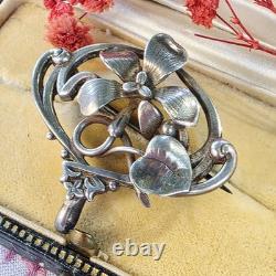 Ancienne Broche / Coulisseau de Sautoir Art Nouveau Argent (Réf. 00002-02464)