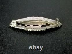 Ancienne Broche Drakkar Époque Art Déco Or Et Argent Massif