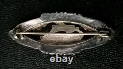 Ancienne Broche Drakkar Époque Art Déco Or Et Argent Massif