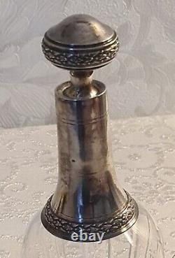 Ancienne Carafe Cristal En Argent Massif Avec 3 Verres cristal