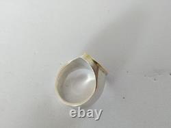 Ancienne Chevalière Argent Massif Or 18k Sceau Armoiries Couronne Comtale