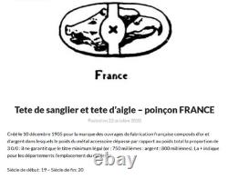 Ancienne Chevalière Argent Massif Or 18k Sceau Armoiries Couronne Comtale