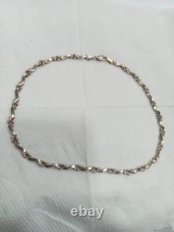 Ancienne Collier En Argent Massif Rhodié 925
