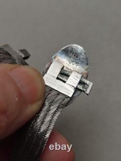 Ancienne Collier ras-du-cou tressé en Argent massif, poinçon 900, P21,1G
