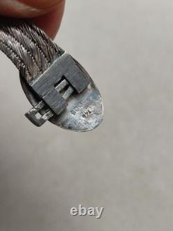 Ancienne Collier ras-du-cou tressé en Argent massif, poinçon 900, P21,1G