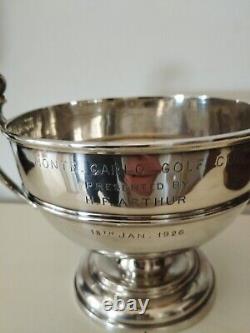 Ancienne Coupe/trophée Argent Massif Silver Pour Monte-carlo Golf Club En 1926