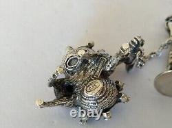 Ancienne Figurine Argent Massif Ne Et Berger Statuette Donkey Sterling Silver