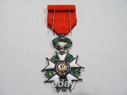 Ancienne Medaille Legion Honneur Et Patrie Rf 1870 Argent Massif Emaux