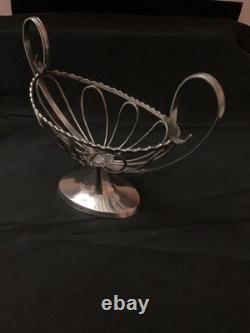 Ancienne Petite Coupe Ovale Sur Pied Argent Massif 19eme