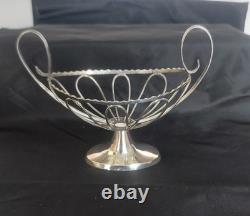 Ancienne Petite Coupe Ovale Sur Pied Argent Massif 19eme