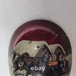 Ancienne Petite Cuillère En Argent Russe, Polychrome