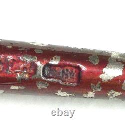 Ancienne Petite Cuillère En Argent Russe, Polychrome