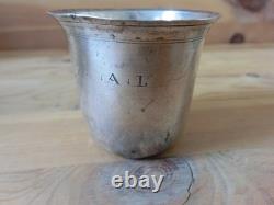 Ancienne Petite Timbale Argent Massif Poincon Au Coq