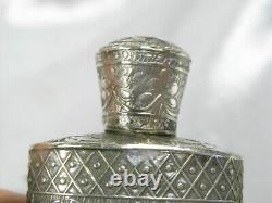 Ancienne Tabatiere Argent Massif 800 Flacon Parfum Fiole Silver Bottle