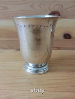 Ancienne Timbale Sur Pied Argent Massif Poincons Fermiers Generaux