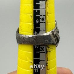 Ancienne bague romaine immaculée en argent massif avec insert ancien en