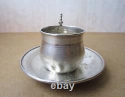 Ancienne belle tasse en argent massif poinçons Minerve tête d'animal fantastique