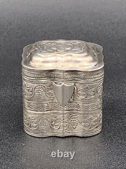 Ancienne boîte à loderein en argent datée 1852 Hollande Antique lodderein box
