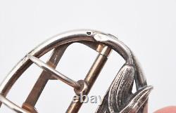 Ancienne boucle de ceinture en argent Art Nouveau iris poinçon tête de sanglier