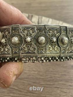 Ancienne ceinture en argent massif Russe orientale 586 gr époque fin XIX siècle