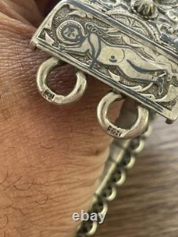 Ancienne ceinture en argent massif Russe orientale 586 gr époque fin XIX siècle