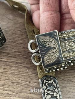 Ancienne ceinture en argent massif Russe orientale 783 gr époque fin XIX siècle