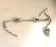 Ancienne Chaine De Montre à Gousset Argent Massif Oeil De Tigre Chatelaine Clé