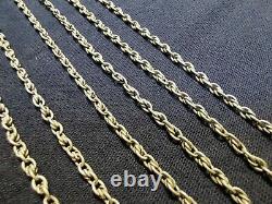 Ancienne chaîne sautoir en argent massif 145cm 48.3gr XIXème collier