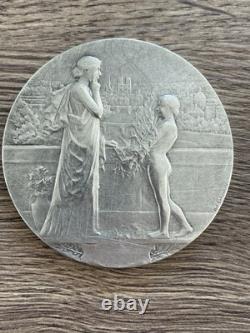 Ancienne médaille argent massif par Abel Lafleur propriétés immobilières Paris
