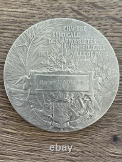 Ancienne médaille argent massif par Abel Lafleur propriétés immobilières Paris