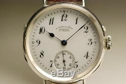 Ancienne montre A LANGE & SÖHNE 36mm ARGENT 1910 vintage SILVER watch