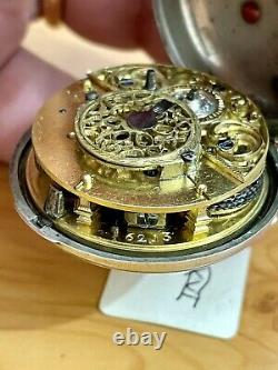 Ancienne montre à coq en Argent Massif Pocket Watch Silver