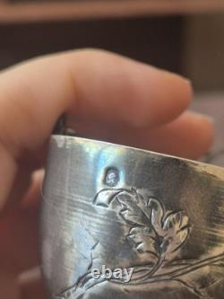 Ancienne passoire à thé en argent massif 950% Poinçon Minerve Art Nouveau