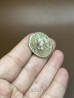 Ancienne pièce de monnaie en argent massif tétradrachme du roi grec-bactrien