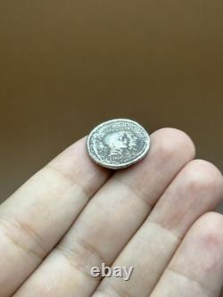 Ancienne pièce de monnaie gréco-bactrienne Eucratides I en argent massif AR t