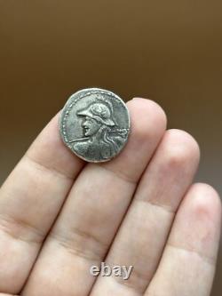 Ancienne pièce de monnaie tétradrachme en argent massif Eucratides I vers 171