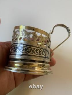 Ancienne tasse en argent russe niello silver russian Moscow