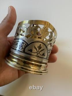 Ancienne tasse en argent russe niello silver russian Moscow