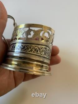 Ancienne tasse en argent russe niello silver russian Moscow