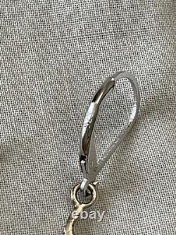 Anciennes Boucles D'oreilles Serpent Argent Massif Citrines Ciselures