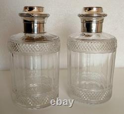 Argent massif russe et cristal. Flacon de parfum ancien