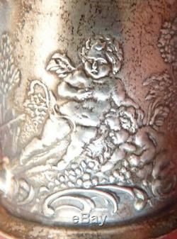 Arrosoir miniature en argent massif ancien statuette silver angelot ange