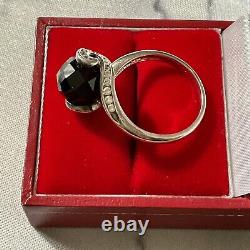 Art Deco Onyx, Topaze, Argent Massif Originale Ancienne Bague