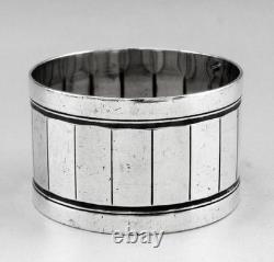 Art déco Ancien Rond de serviette en argent massif minerve