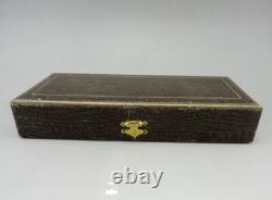 Art déco ancien Couvert d'enfant en argent massif poinçon minerve avec coffret