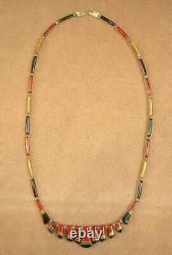 BEAU COLLIER ANCIEN en ARGENT MASSIF ET PIERRES DURES SIGNÉ ESCORCIA MEXICO