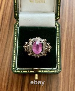 BEAU VÉRITABLE RUBIS, ARGENT Massif TRES OUVRAGÉ, SUBLIME ANCIENNE BAGUE
