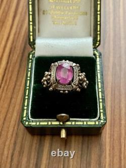 BEAU VÉRITABLE RUBIS, ARGENT Massif TRES OUVRAGÉ, SUBLIME ANCIENNE BAGUE
