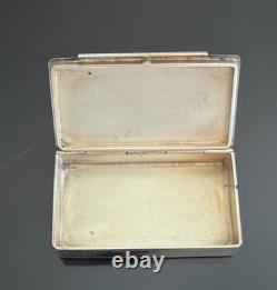 BOITE D'ALLUMETTES ANCIEN ARGENT MASSIF 46g SUÉDOIS SWEDEN STERLING SILVER BOX